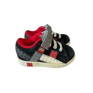 LEGO Bleeker Kids Sneakers Black Red Gray Hook & Loop Boys Size 5 EUR 22